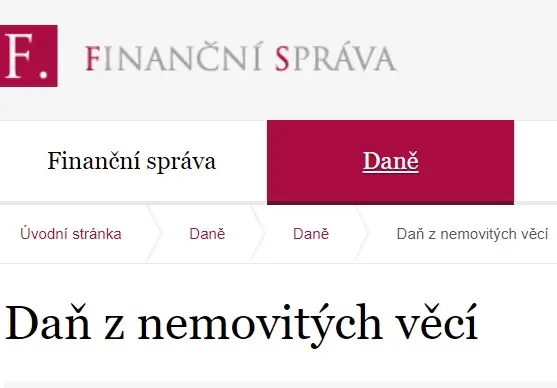 Informace pro poplatníky daně z nemovitosti