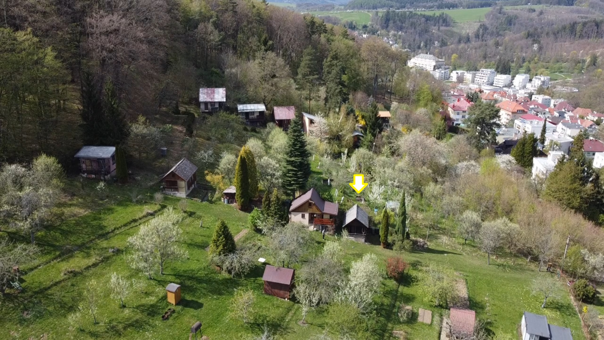 Prodej zahrady s chatkou v Luhačovicích